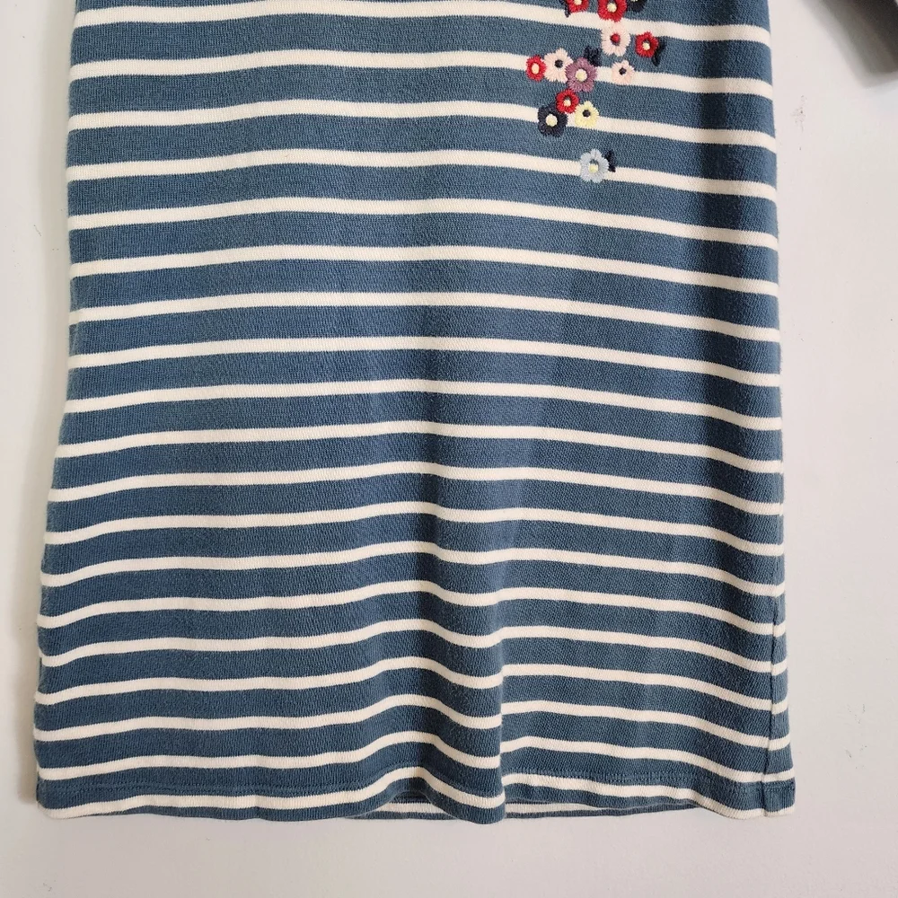 Tea Collection Yumi Floral Embroidered 100% Cotton Striped Dress Girls Size 6 - Picture 4 of 11